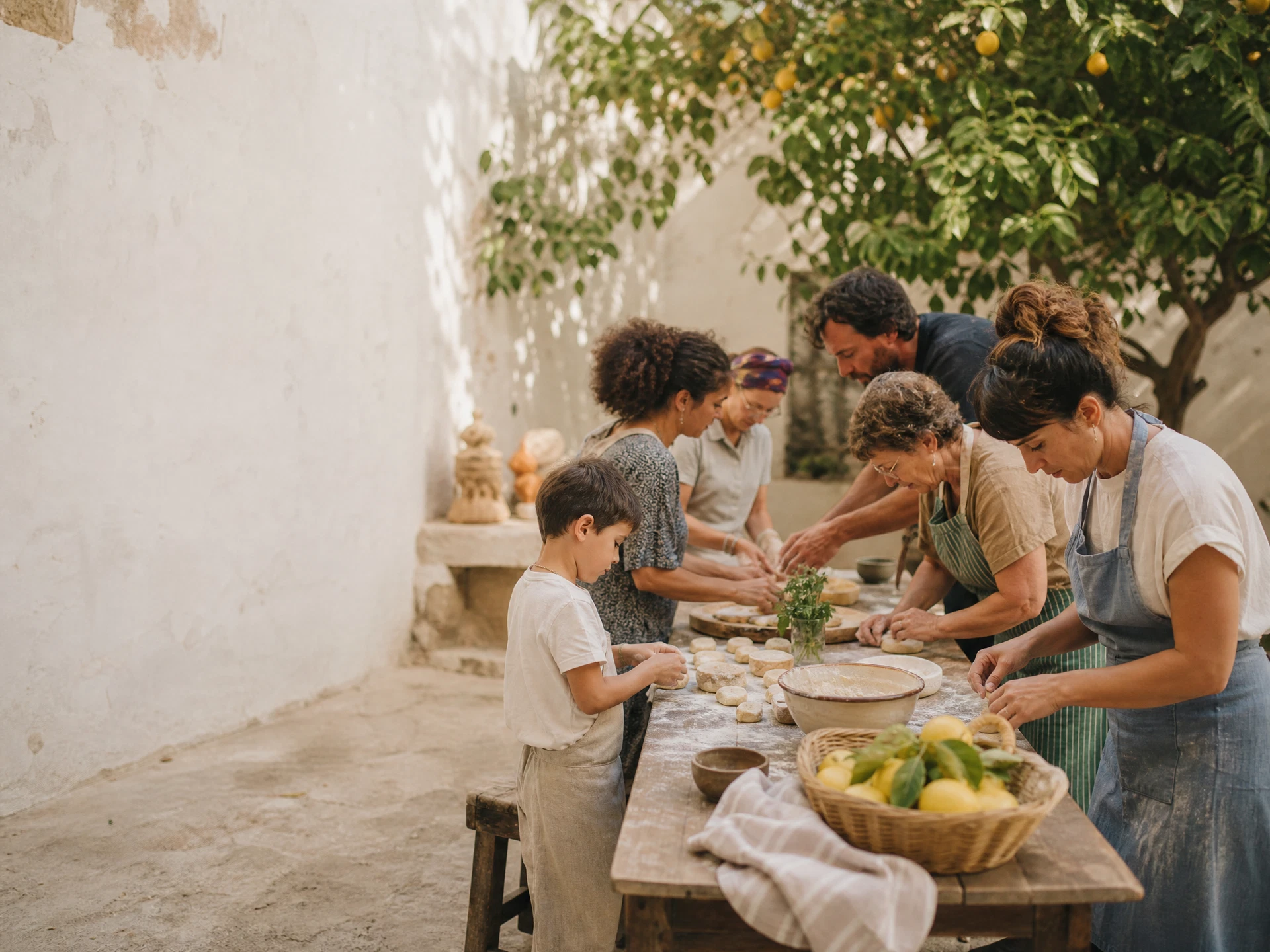 Taller comunitario al aire libre en la huerta